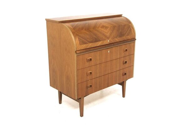 Secrétaire scandinave en noyer, Suède, 1950