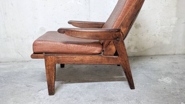 Fauteuil inclinable vintage Free Span modèle FS115 en chêne massif 1950 's