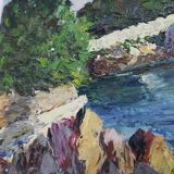 Seaside, oil on panel