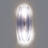 Pair of Fontana Arte Style Mid-century Modern Light Blu Murano Glass Sconce