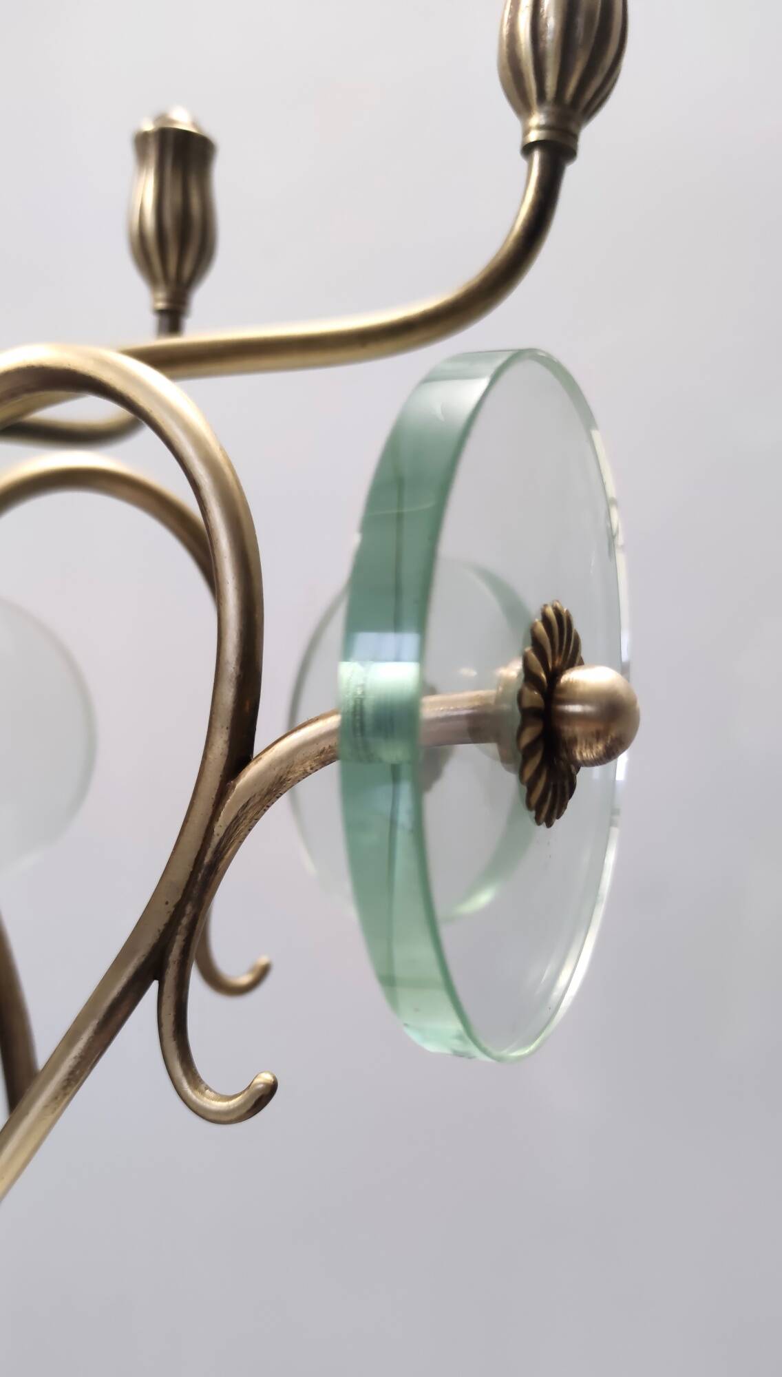 Brass and Glass Revolving Coat Rack, Italy