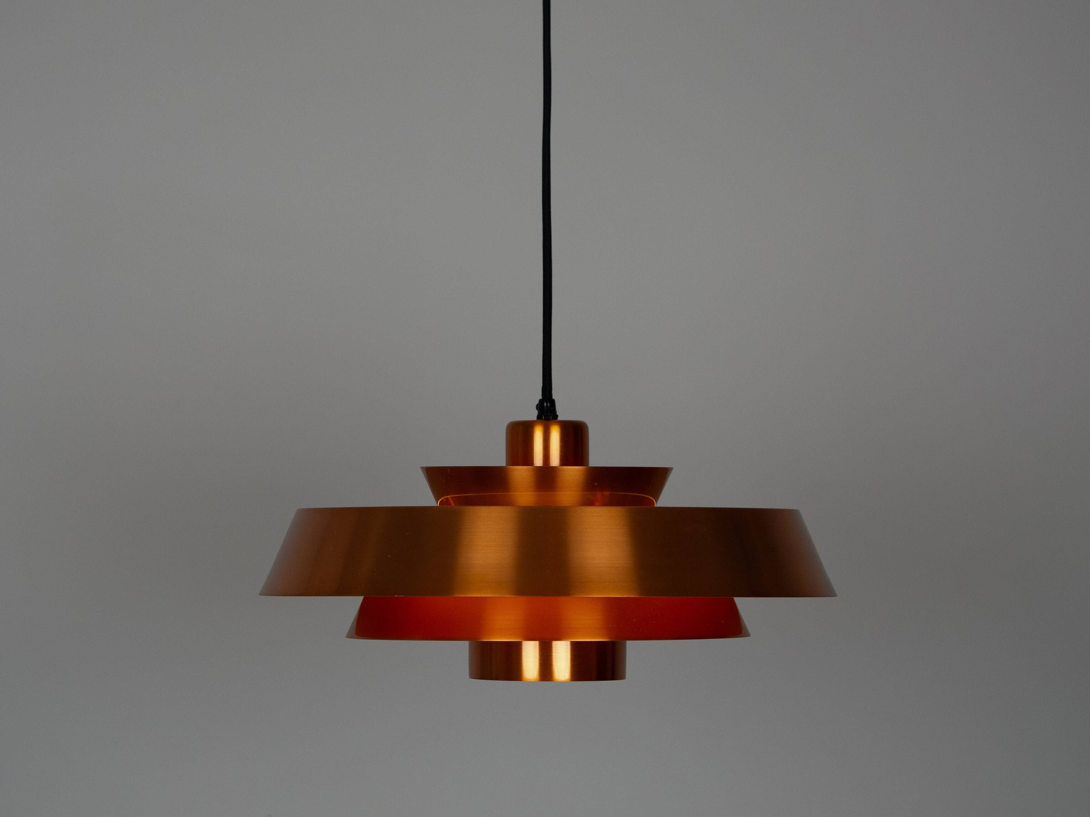 Danish vintage pendant lamp Nova by Jo Hammerborg, Fog og Moruo, 1963