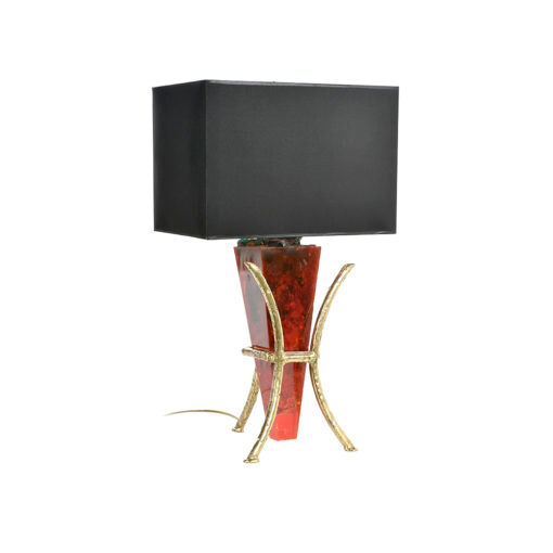 Pair of fractal resin and brass lamps by Henri Fernandez