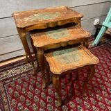 Vintage Italian gilded wood nesting coffee table
