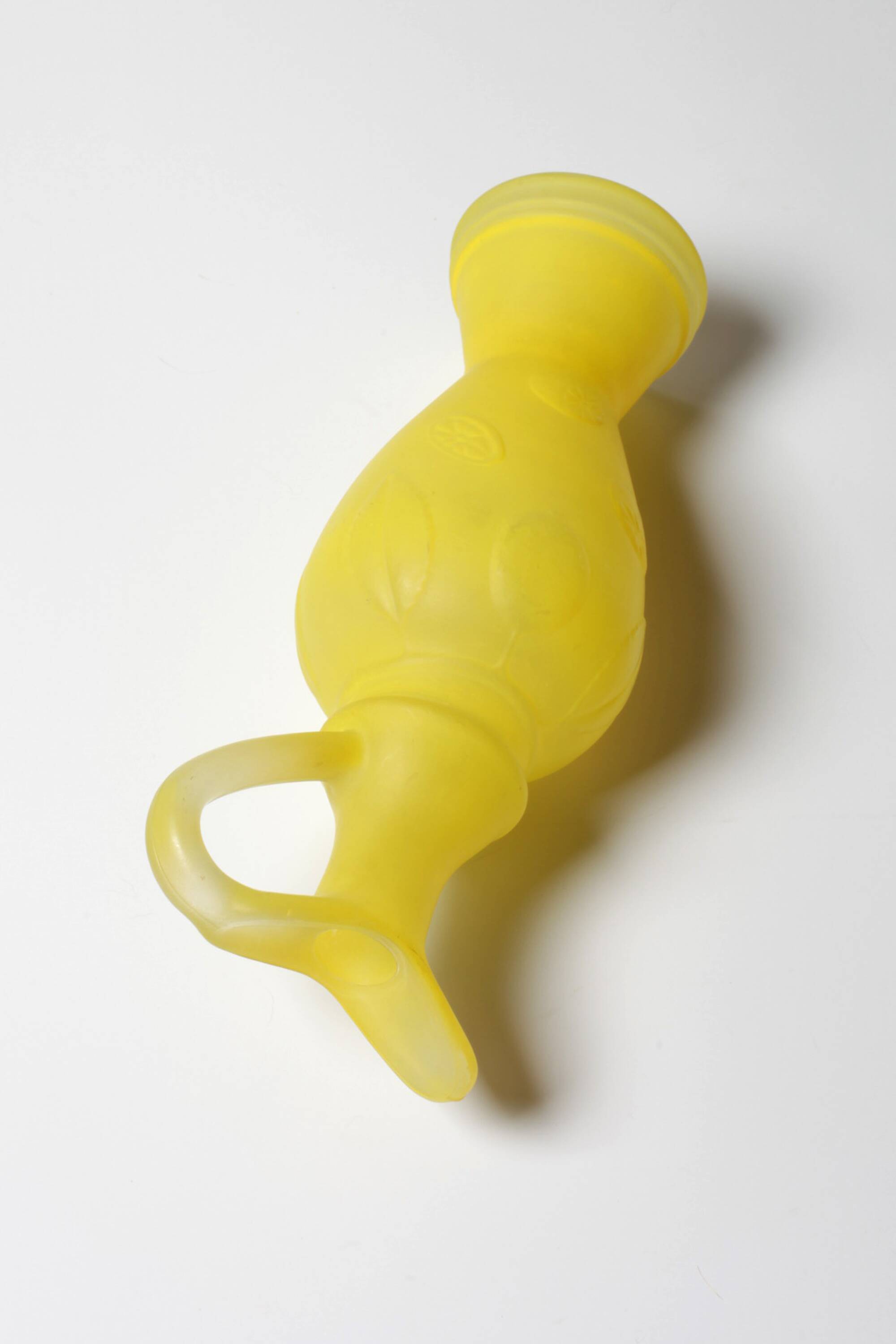 Mid-century Glass Lemon Patterned Yellow Jug / Limoncello Carafe / Italy