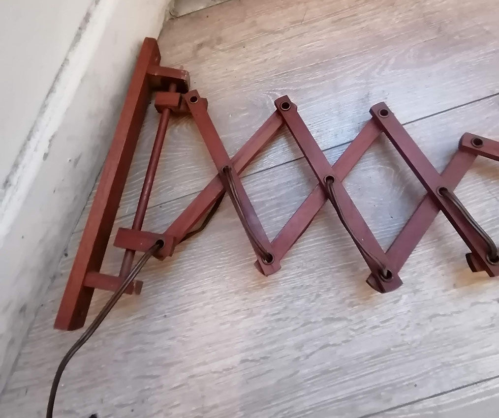 Flexible Scandinavian accordion wall lamp, 1960