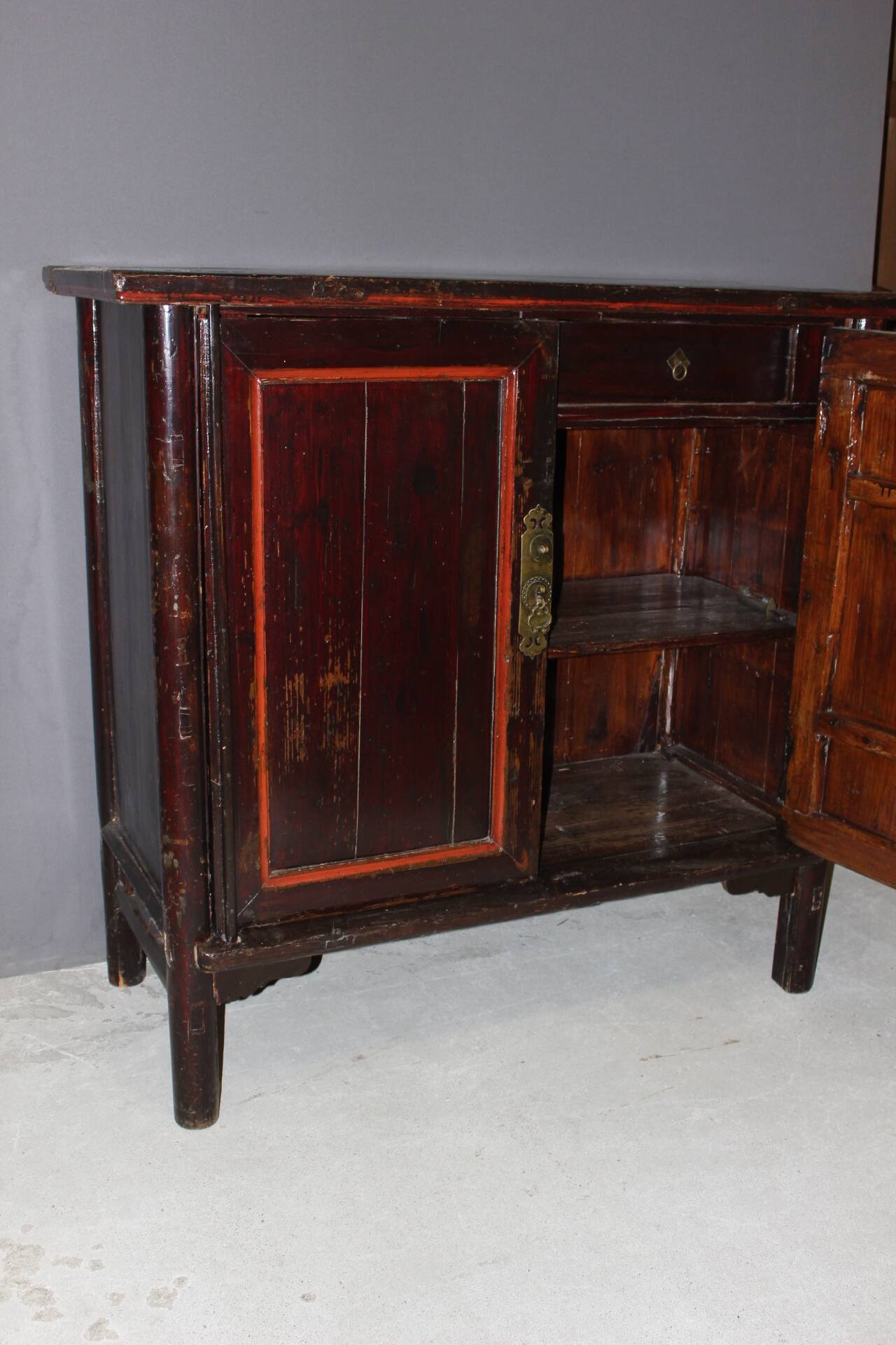 Chinese Lacquered Wood Cabinet Circa 1900