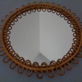 Small filigree Italian bamboo mirror, 1950s