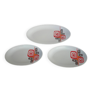 3 oval dishes Winterling Marktleuthen Bavaria 70's