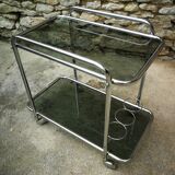 Dessert, bar, glass and chrome on roulette year 70