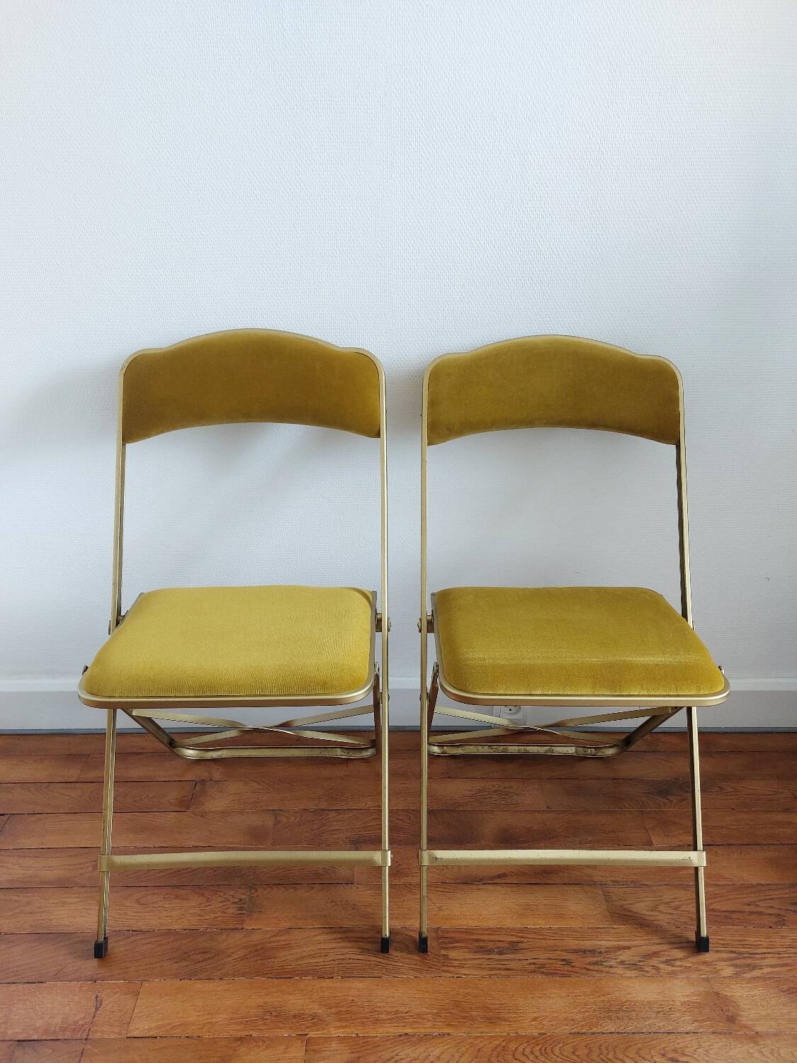 Lot de 2 chaises pliantes en velours