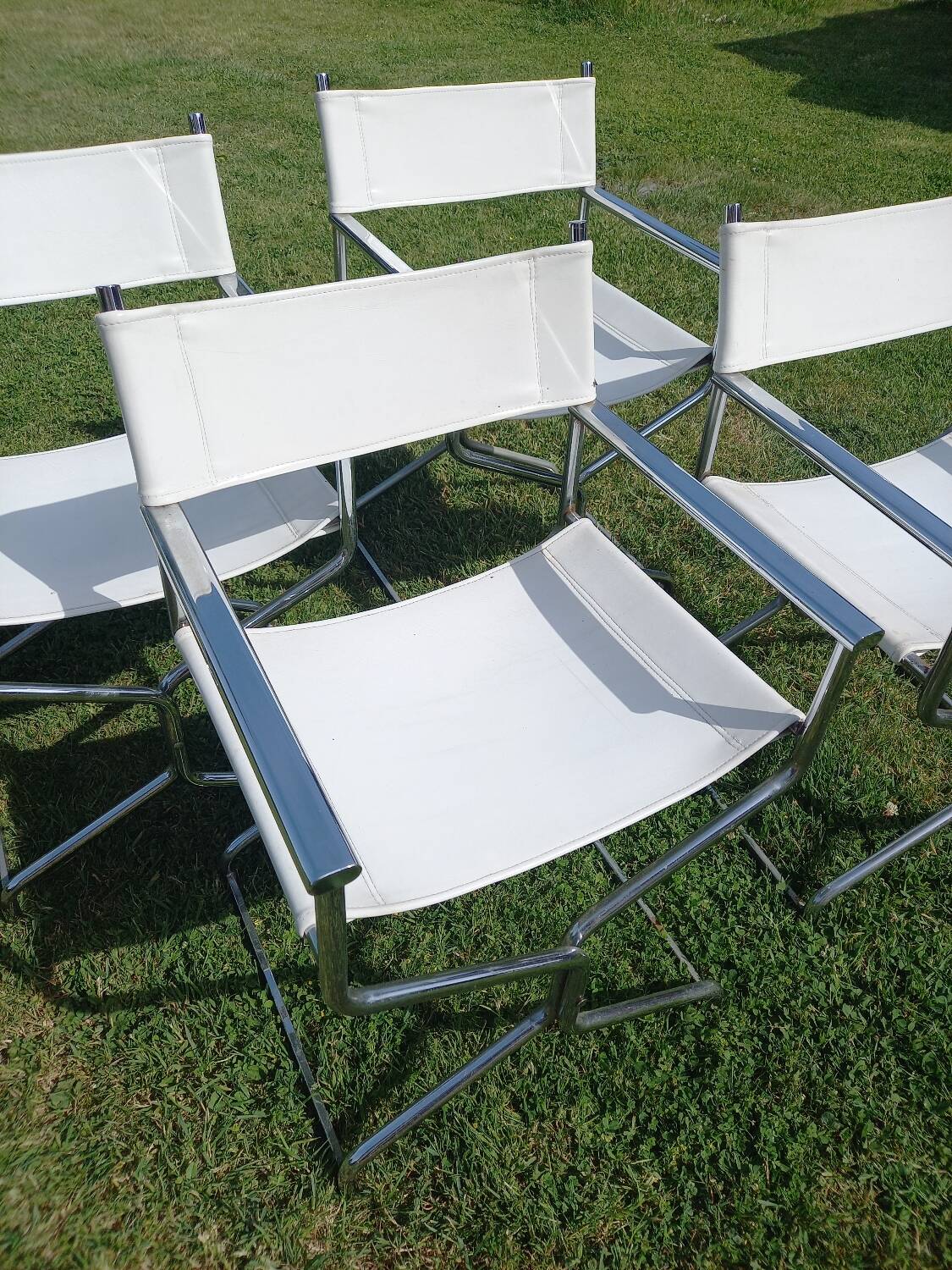 4 vintage charm leather director's armchairs