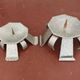 Pair of brutalist hammered aluminium candlesticks, 1970s