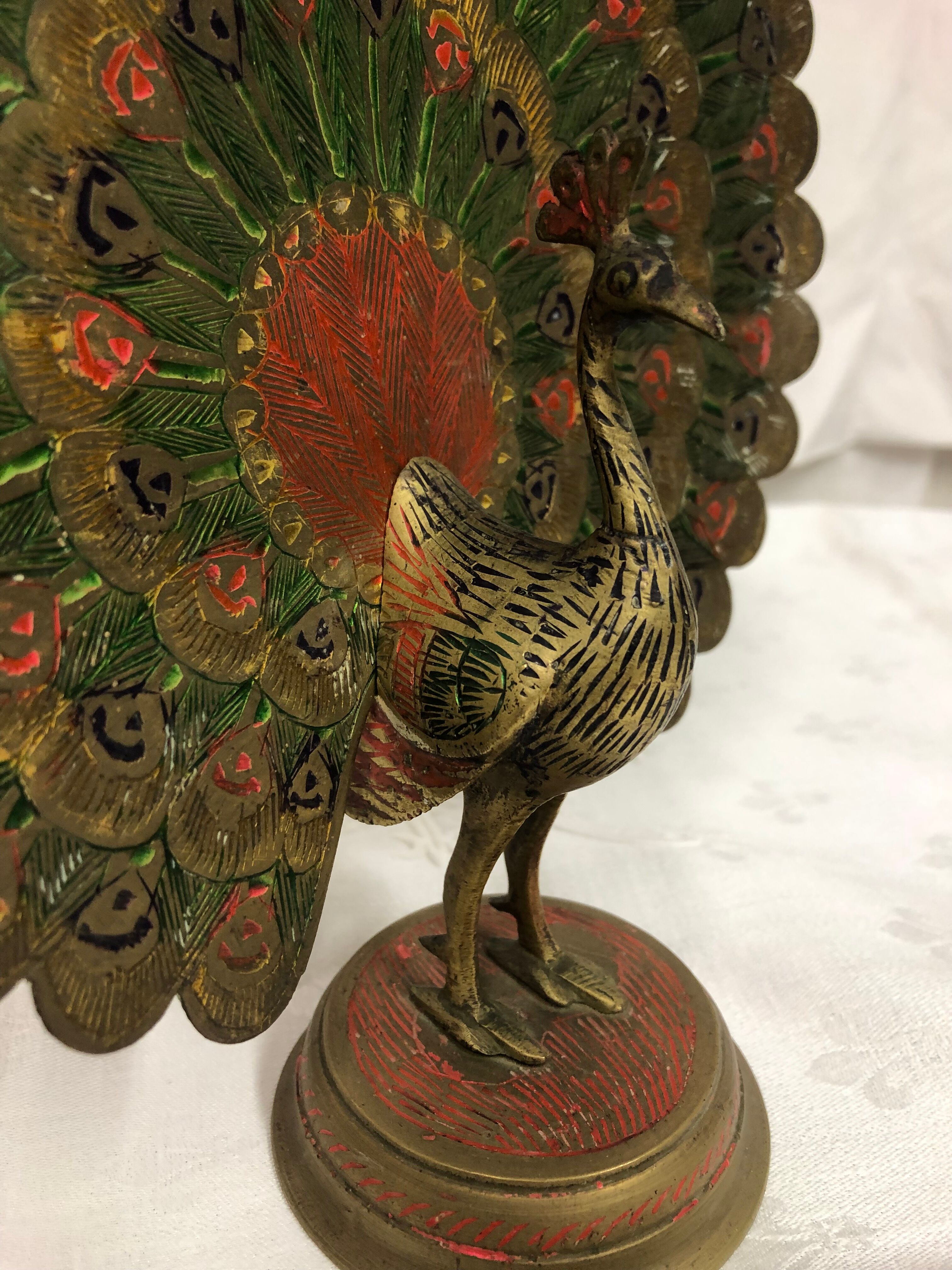 Vintage brass peacock 1960