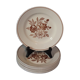 10 vintage flat plates - Brown Roses