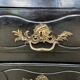 Beautiful curved tomb commode from the Louis XV period, black lacquered.