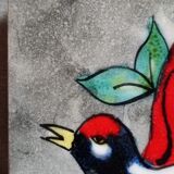 Tile bird of paradise art deco Vallauris