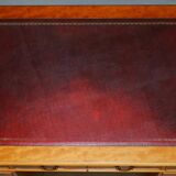 Vintage satin wood partner desk with leather top.