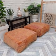 Handmade Berber pouf in wool 60 X 60 X 20 CM