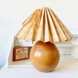Folded wood ball lamp