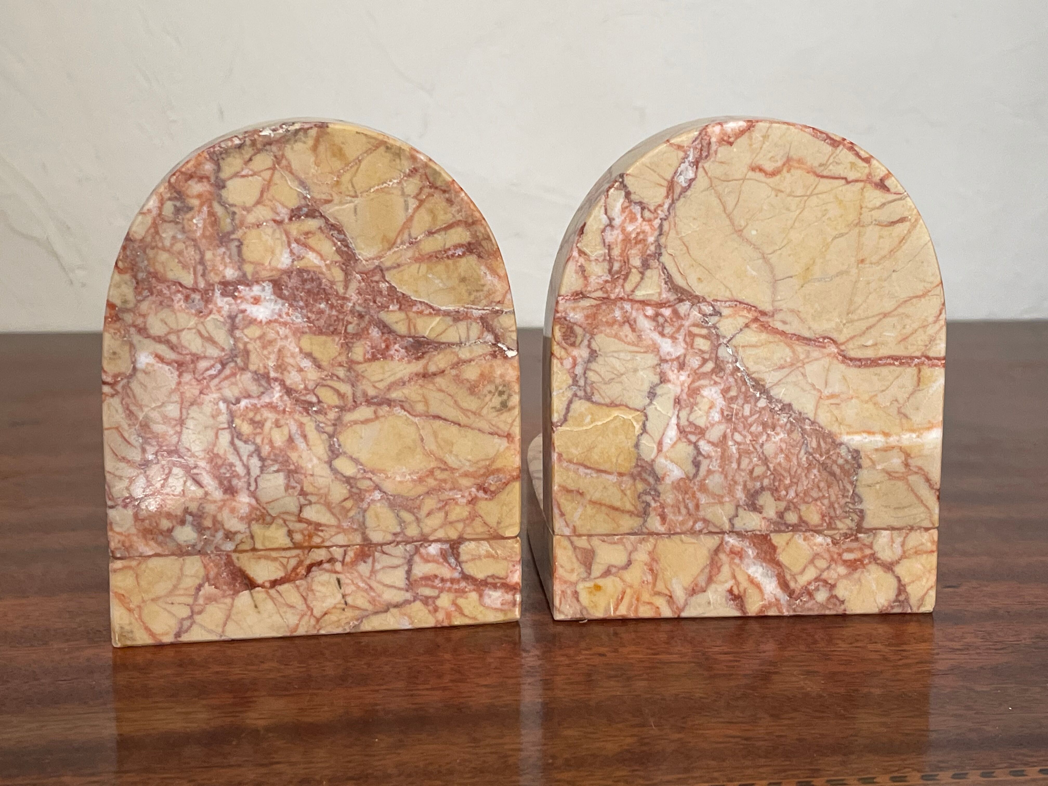 Pair of Art Deco marble bookends