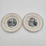 Set of 2 talking plates in Choisy-le-Roi porcelain