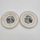Set of 2 talking plates in Choisy-le-Roi porcelain