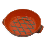 Enamelled ceramic dish, terfer, vallauris, vintage