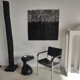 Sofa end in solid wood monoxyl organic shape black color