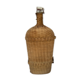 Lourdes pilgrimage bottle covered with wicker