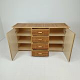 Italian Bamboo and Rattan Chest of Drawers or Credenza, 1980s