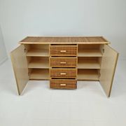Italian Bamboo and Rattan Chest of Drawers or Credenza, 1980s