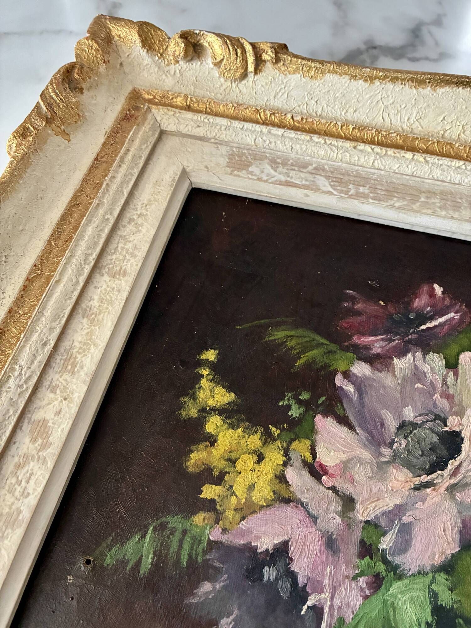 Still life oil on canvas, old French School, late 19th to early 20th century.