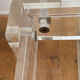Coffee table, side table in plexiglass with a glass top.