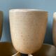 Set of 7 vintage stoneware cups, Grès CNP Village France