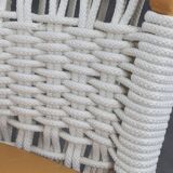 Handcrafted Italian lounge chair by Driade in wood, rope & leather, Italy, 1990s