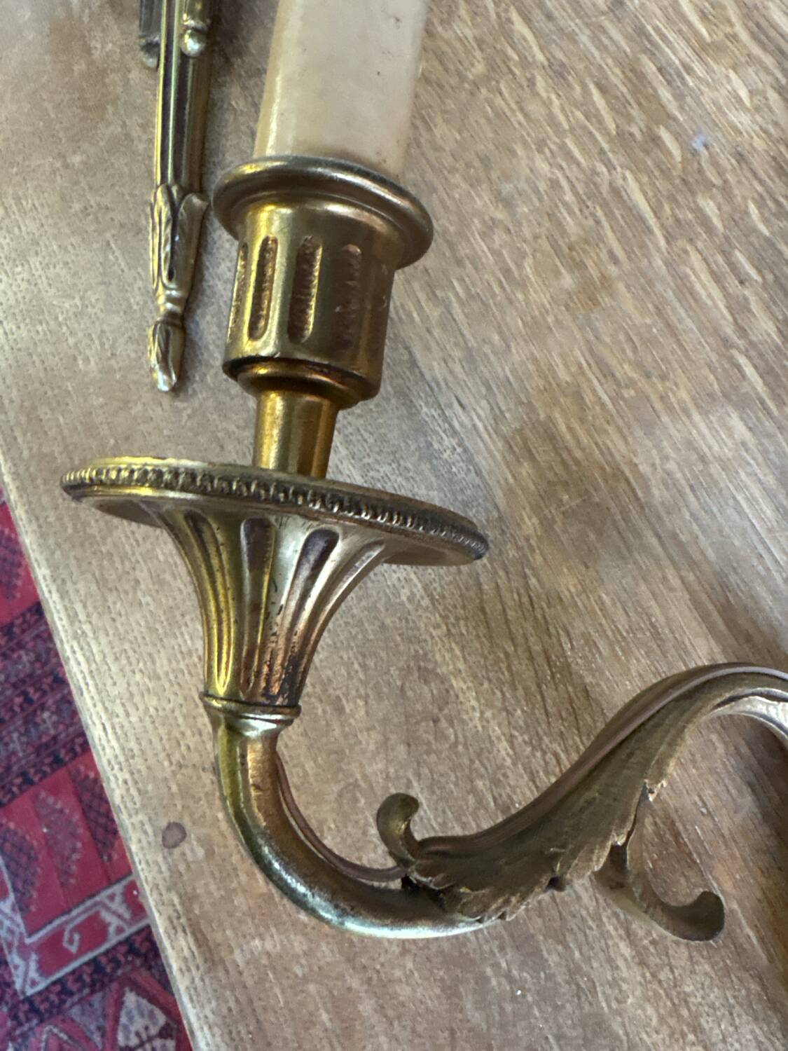 Pair of Louis XVI style bronze wall sconces – 2 arms