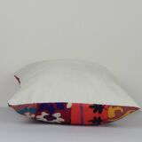 Vintage Embroidered Suzani Patchwork Pillow, Rustic Turkish Home Decor Pillow 20" X 20" AS94