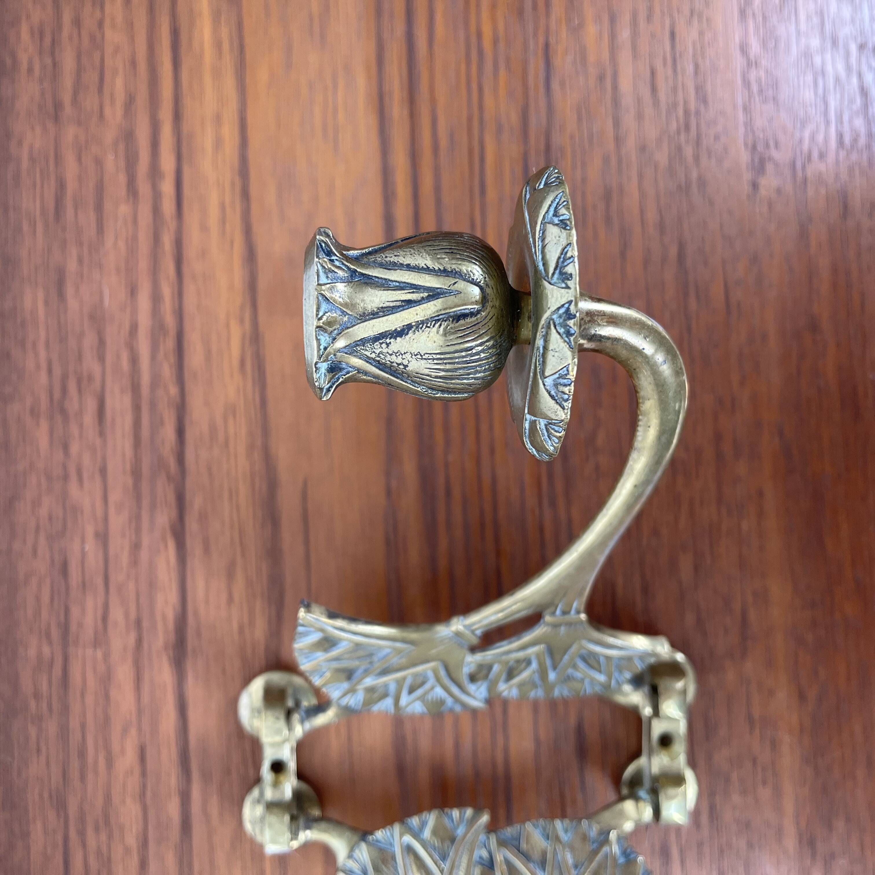 Antique brass wall candle holder – Art Deco double arm wall light