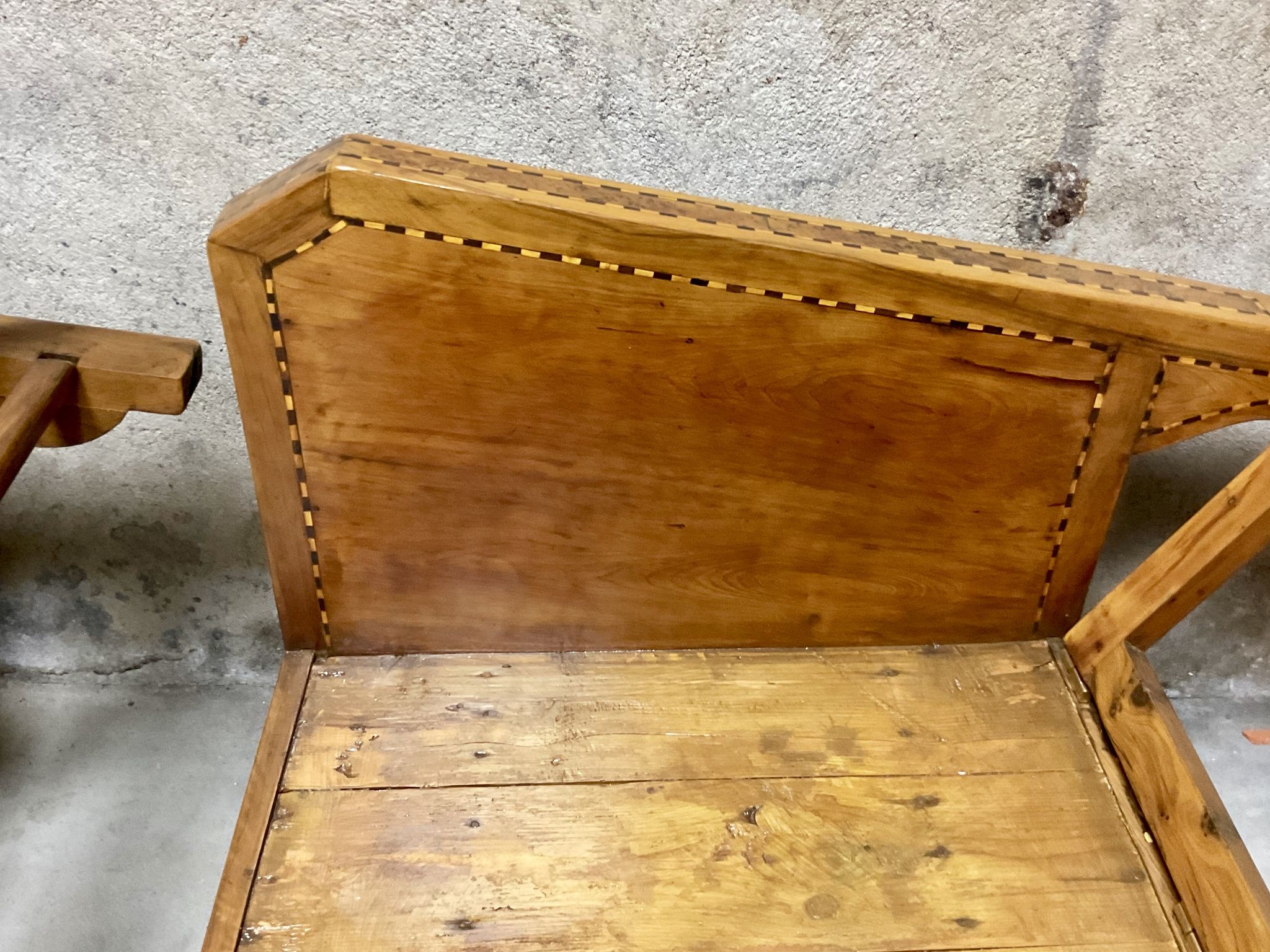 Fauteuils de véranda vintage en bois avec marqueterie incrustée 1930s