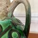 Emerald glazed ceramic pitcher vase
