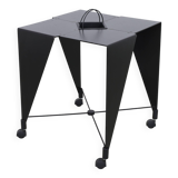 Side table on wheels Harlequin Errebi Italy, 1980s Memphis style