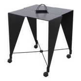 Side table on wheels Harlequin Errebi Italy, 1980s Memphis style