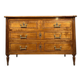 Louis XVI period chest of drawers in precious wood marquetry circa 1760