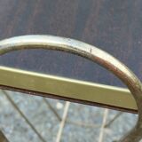 Magazine and document rack, Formica, chrome, gold finish