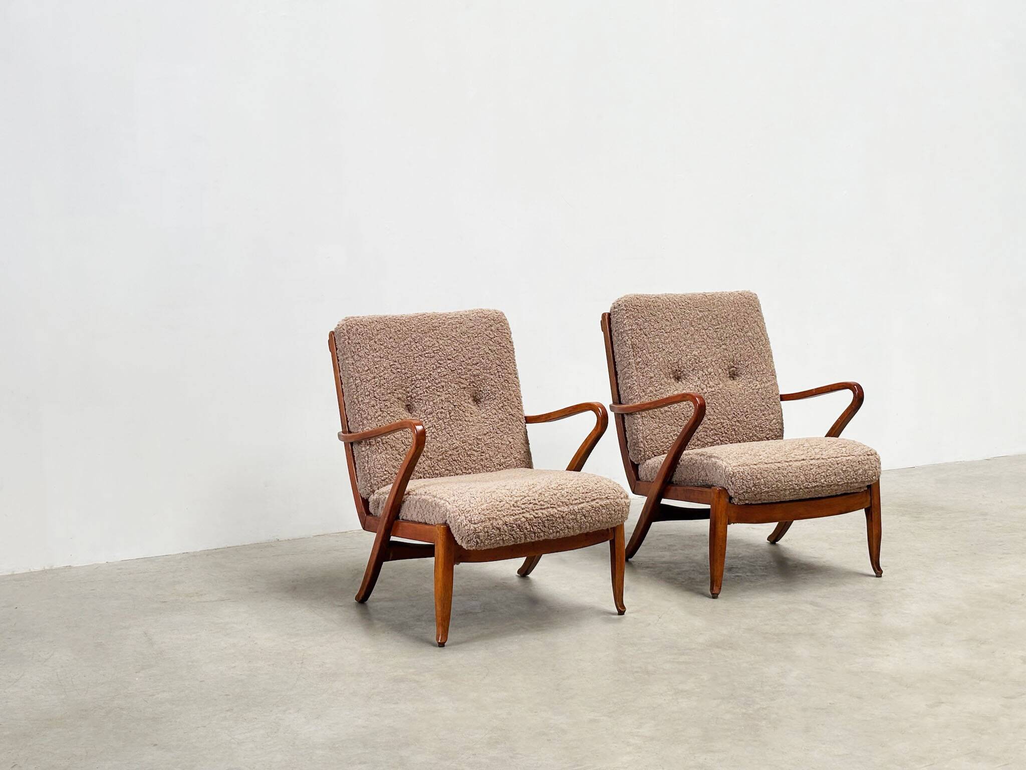 Set of two French lounge chairs