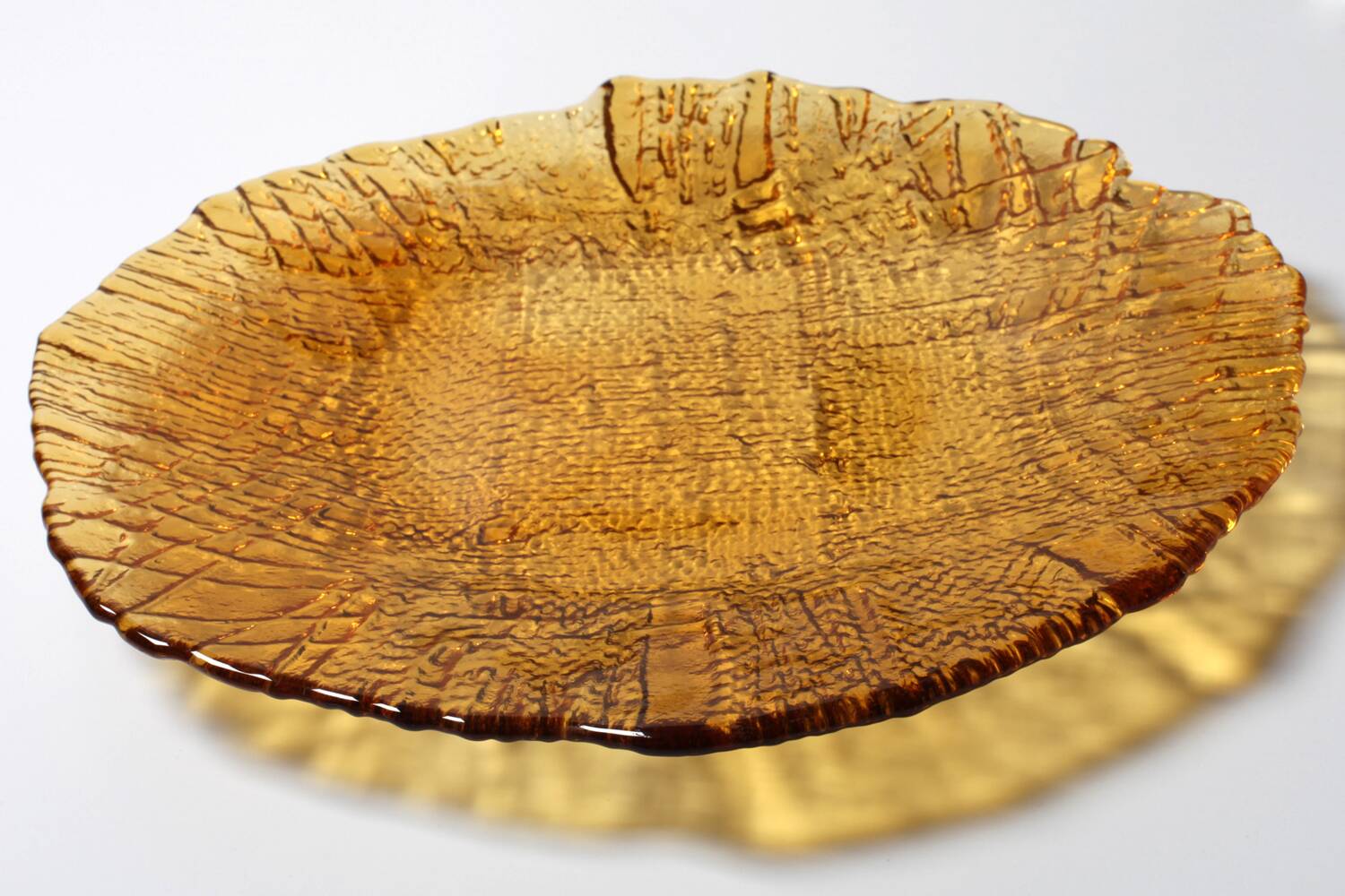 Amber Plate Jute by Pavel Panek / Glass Union / Czech Republic / 1977