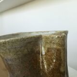 Vintage Studio Pottery Owl Pitcher: Speckled Glaze Stoneware Vase