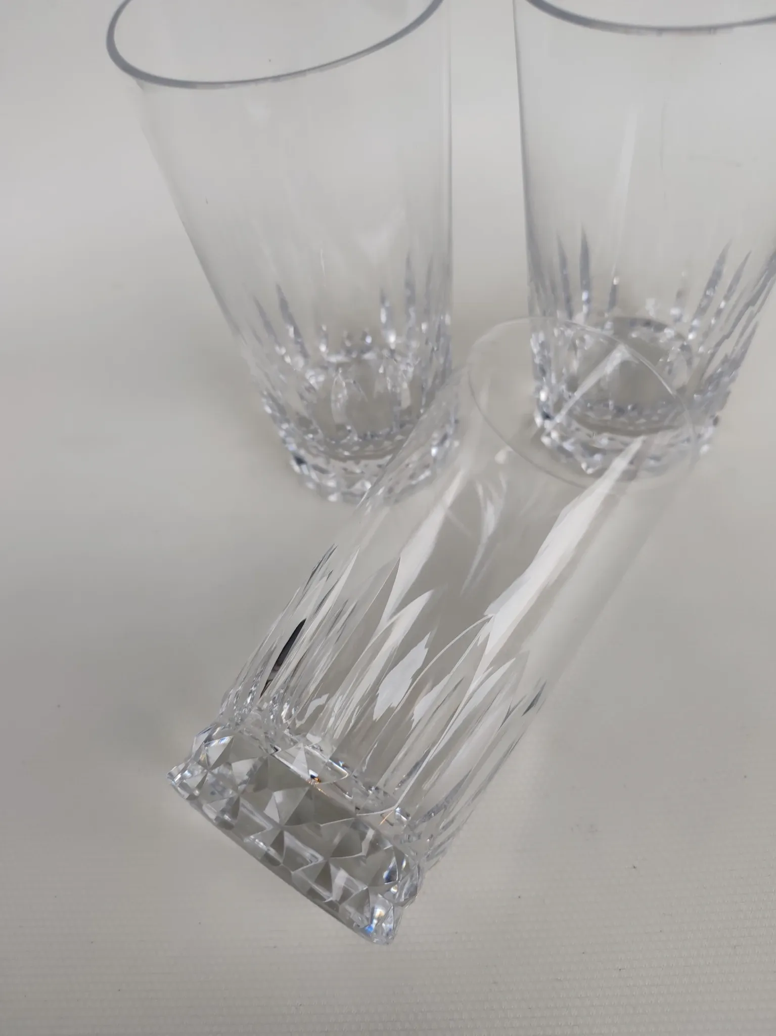 3 large long drink glasses in Baccarat crystal, Piccadilly model.