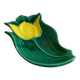 Spoon rest or pocket tray with tulip decor signed Vallauris